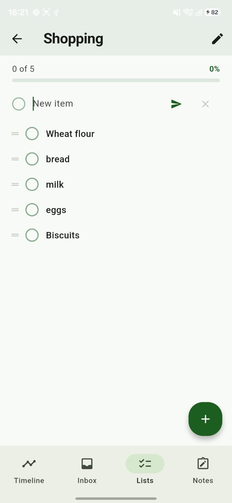 Noted Shopping List with items